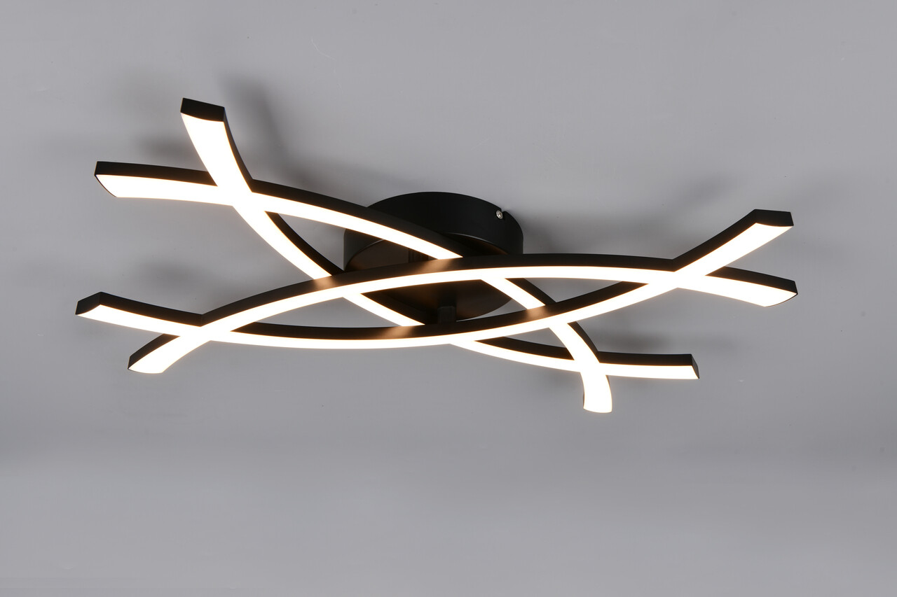 Plafoniera Pollock, RL, 60x40x7.5 cm, 22W, 1x SMD, plastic, negru mat - imagine 5